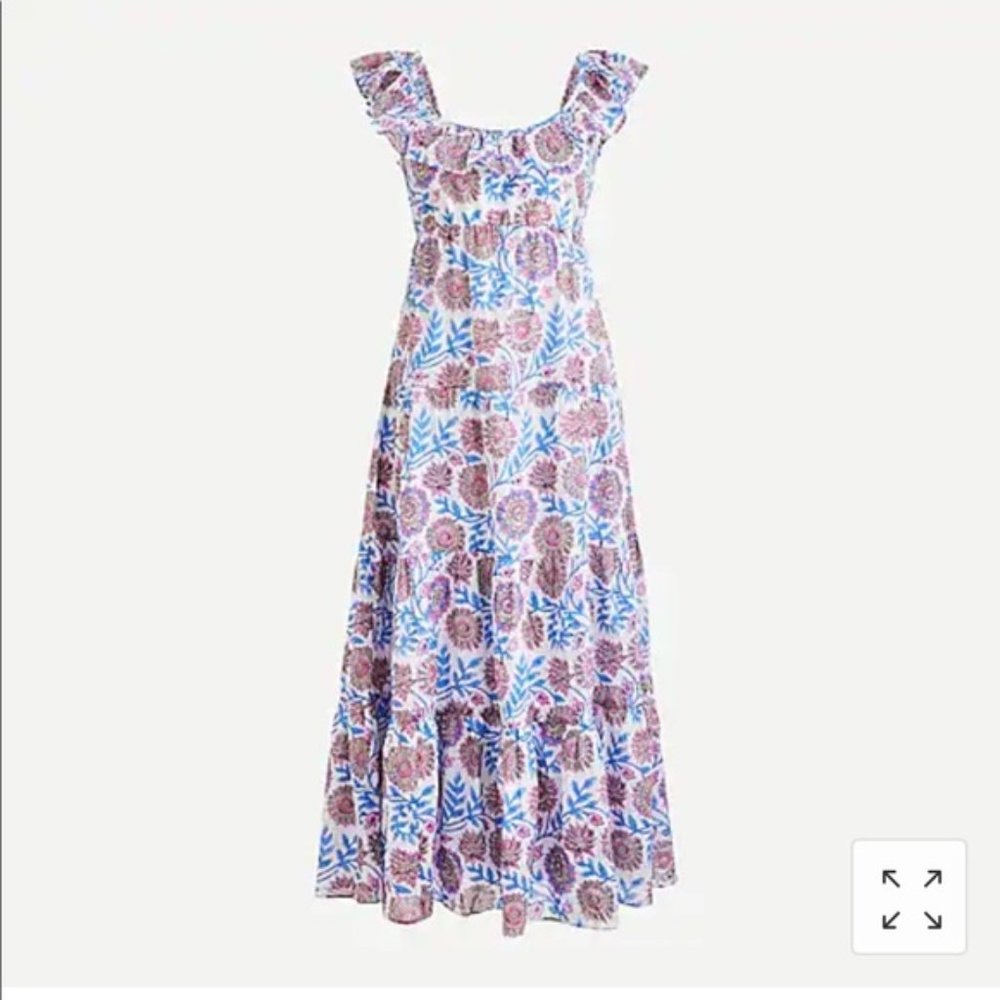 Tiered Ruffleneck J. Crew Dress in Floral print